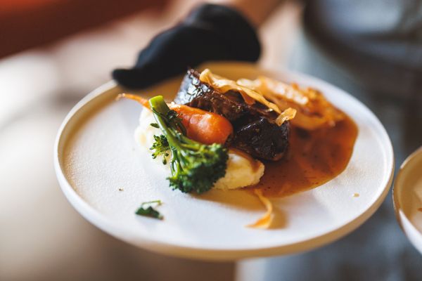 Delicious plate of wedding food